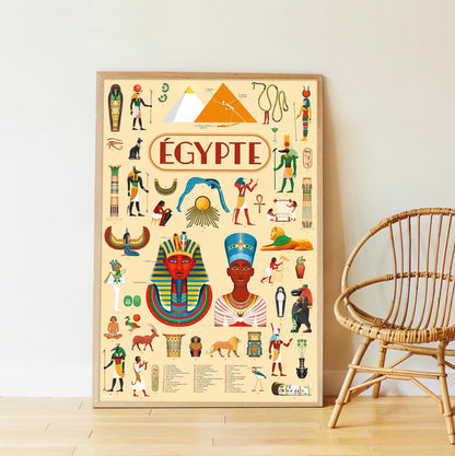 Poster géant stickers gommettes enfants thème Egypte poppik