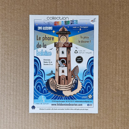Kit créatif pour réaliser et personnaliser un phare avec pièces découpées dans carton recyclé activité manuelle enfant