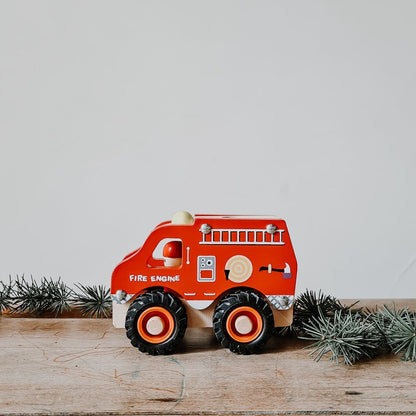 egmont toys camion pompier en bois véhicule voiture motricité imagination enfants
