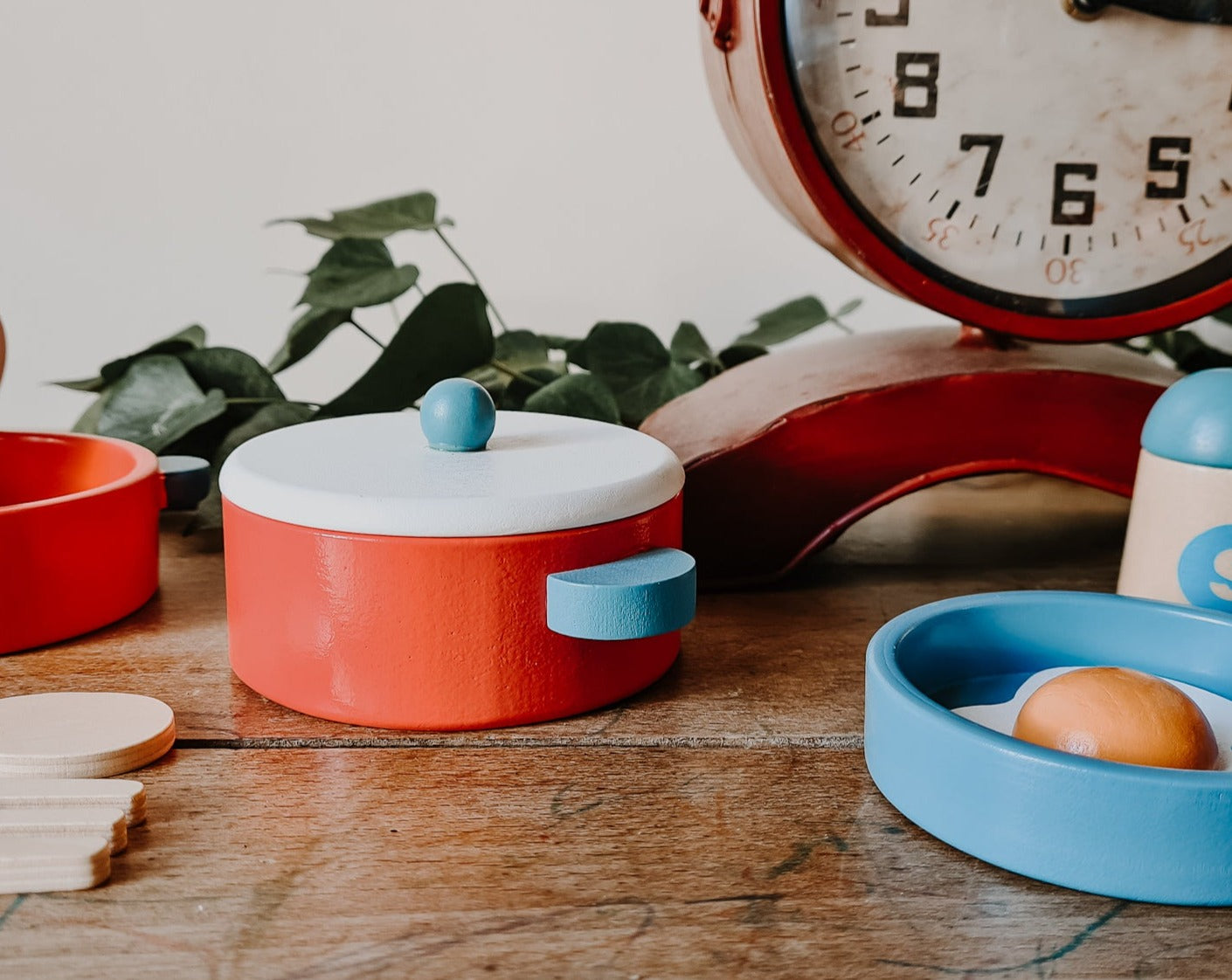 egmont toys set de cuisine en bois casseroles, poêle jeu d'imitation jeu de rôle enfant