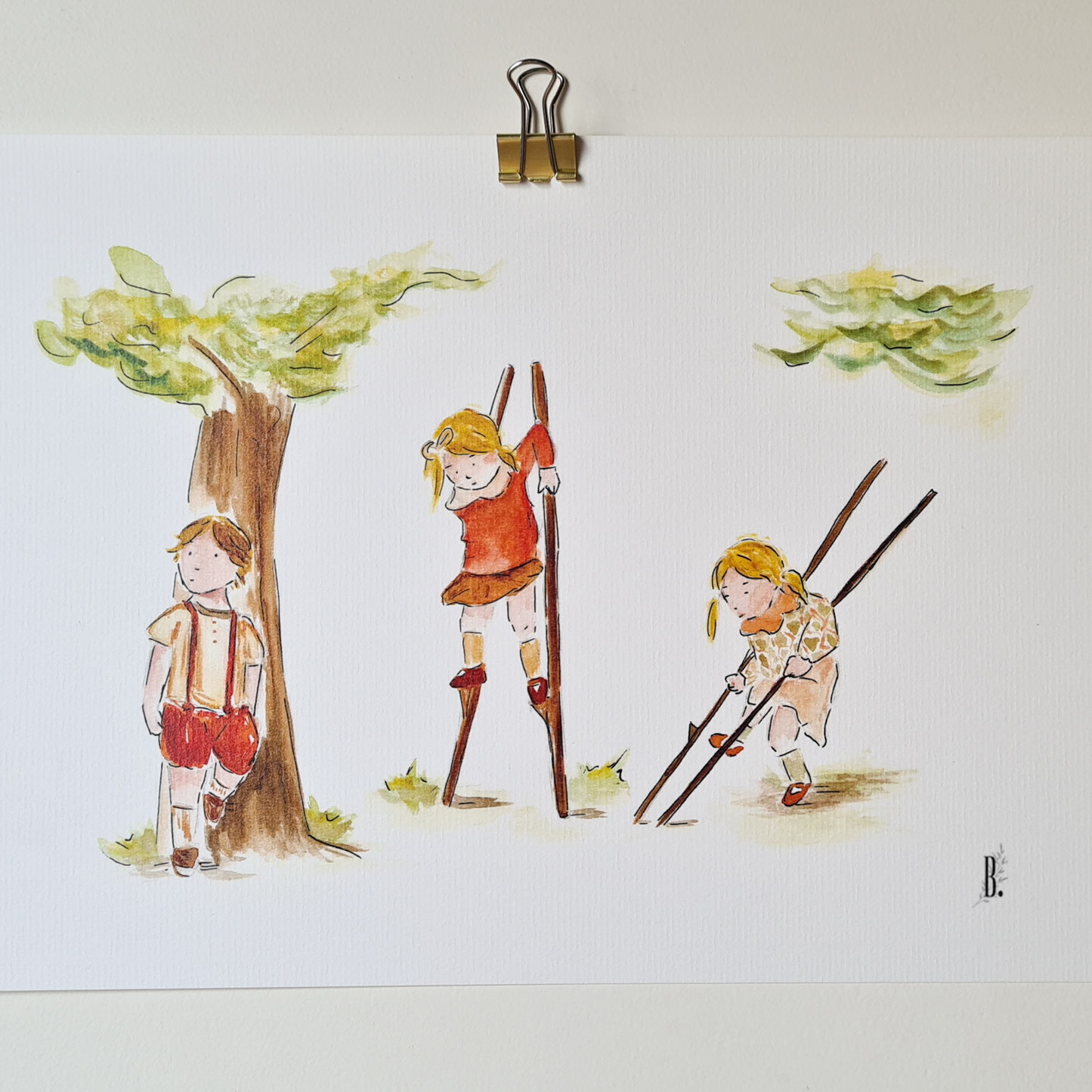 affiche affichette décoration chambre enfants illustration aquarelle