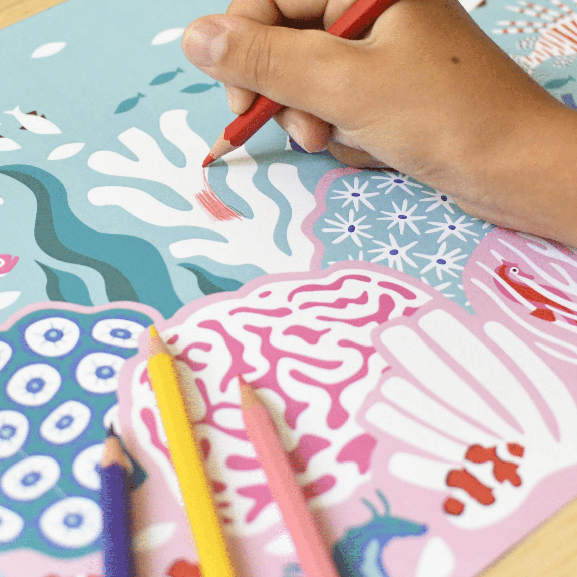 poppik recif coralien coloriage géant enfant dessin créativité