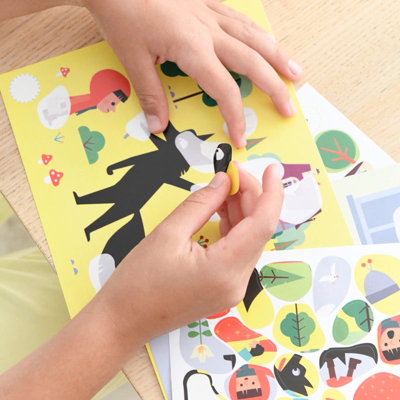 Stickers gommettes créatives conte petit chaperon rouge activités manuelles enfants